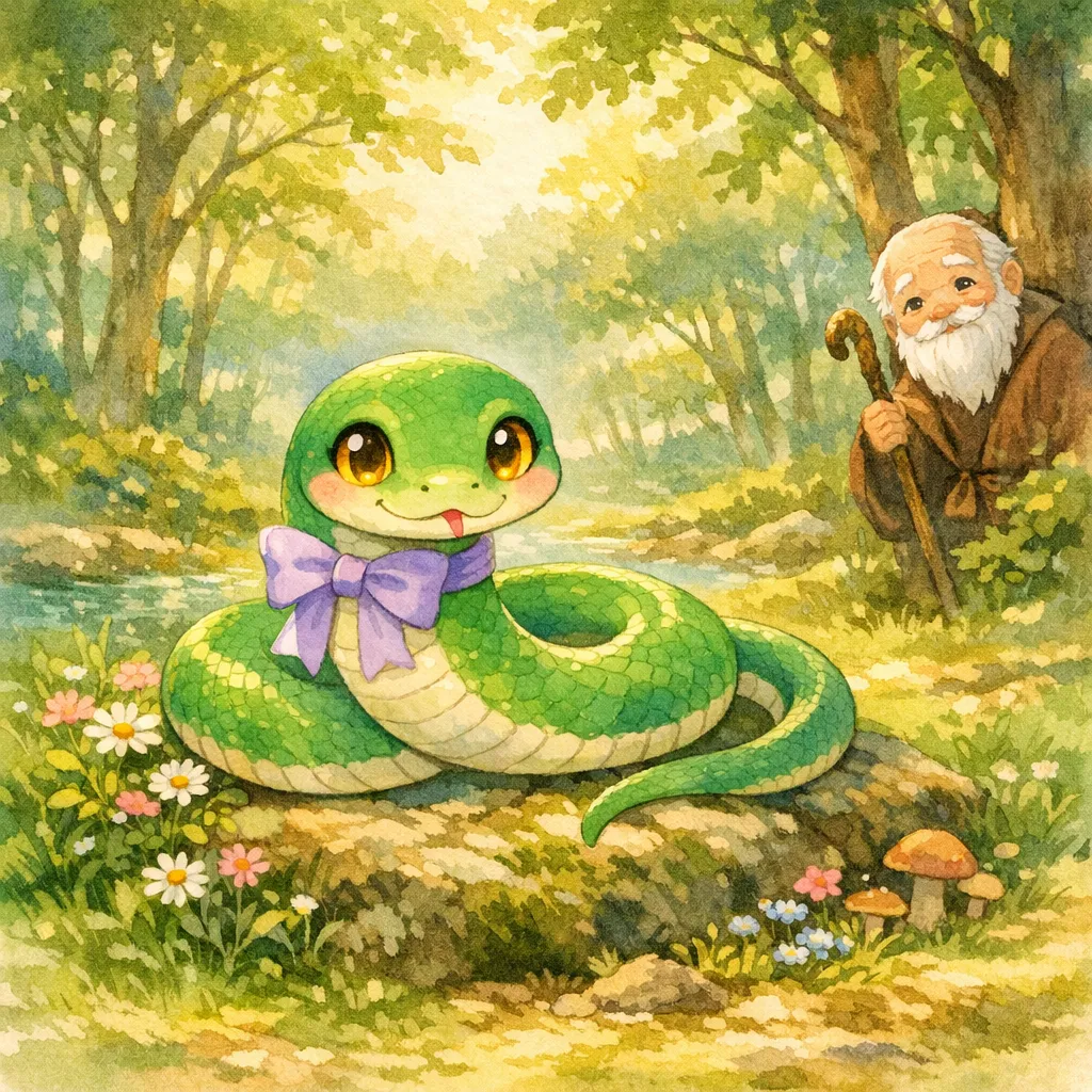 へびのハナちゃんと ふくのかみさま 1ページ目