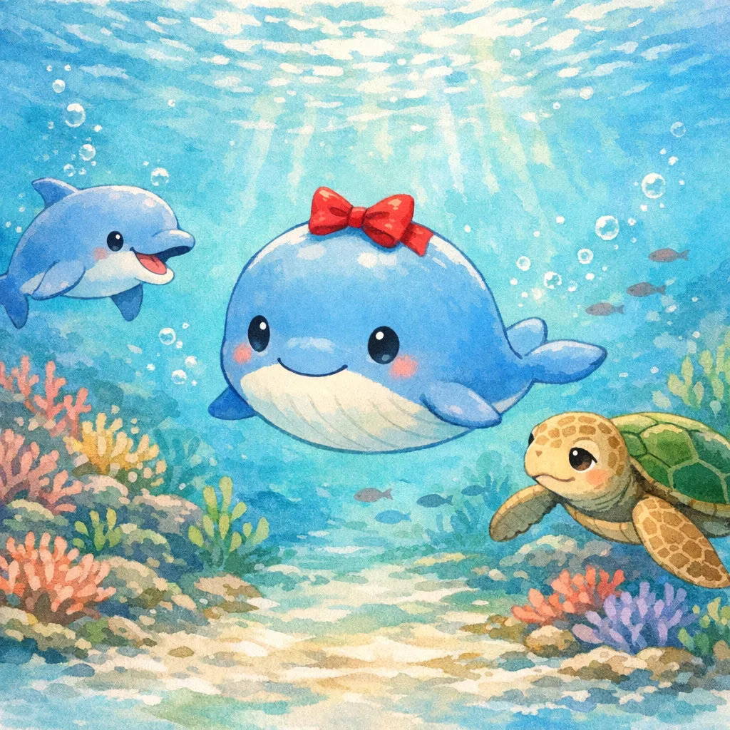 くじらのうみちゃんとまほうのしんじゅ 1ページ目