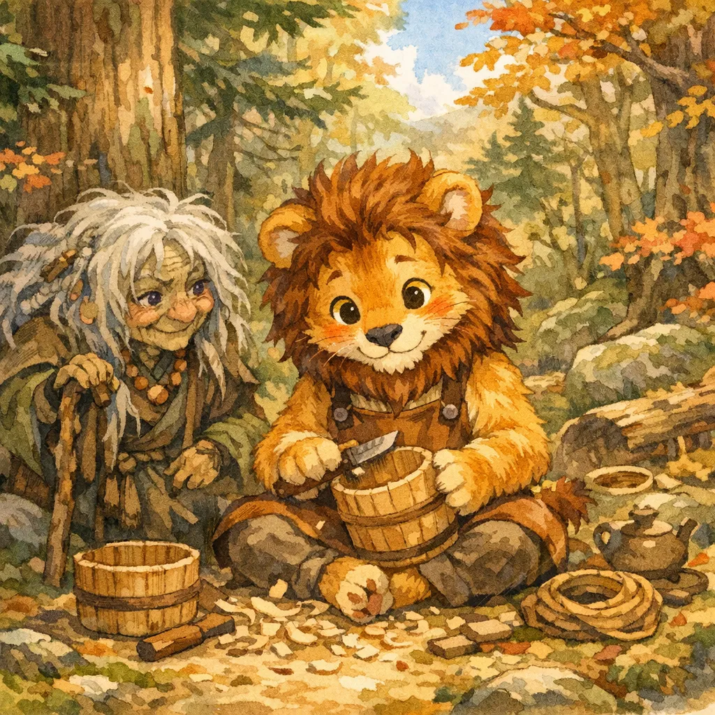 やまんばばあさんと おけやの らいおんくんの表紙